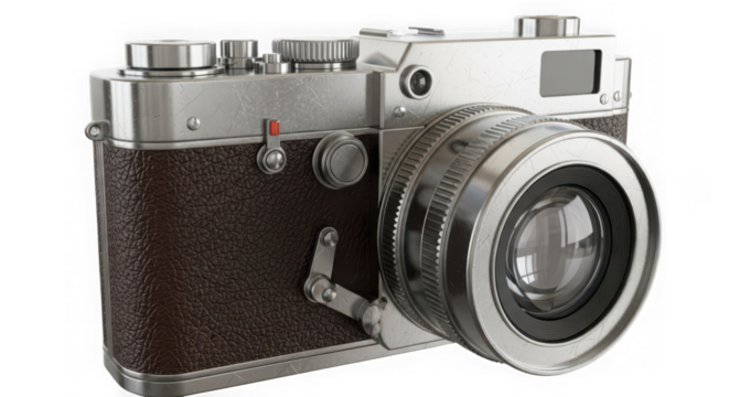 Ai generated image of vintage camera isolated on transparent background