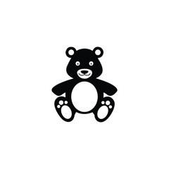 Cute Teddy Bear Toy Icon Vector Illustration Isolated on White.