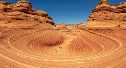 Stunning Wave Rock Formation: Arizona's Iconic Sandstone Landscape, Dramatic Curves.