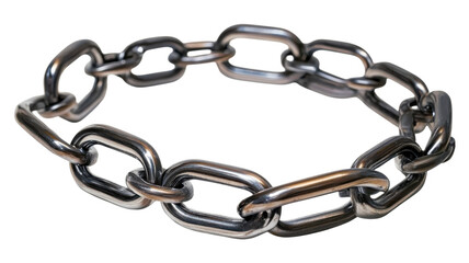 Obraz premium Metal chain link with transparent background showcases strength and industrial design