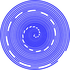 blue line around the circle