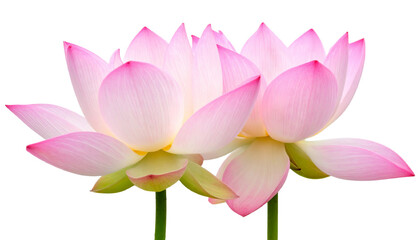 Lotus flowers isolated on white background. Suitable for marketing or business purposes. PNG file