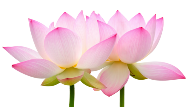 Lotus flowers isolated on white background. Suitable for marketing or business purposes. PNG file