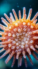 Sea urchins usually hide among the coral, either alone or in groups.