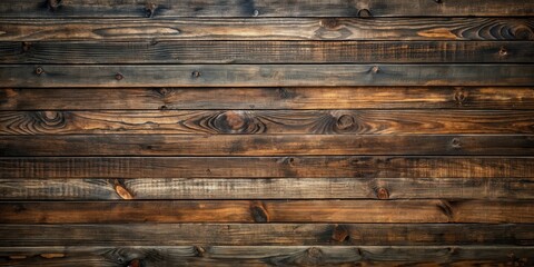 Obraz premium Rustic Brown Wooden Planks Background Texture A Rich and Detailed Image of Horizontal Wood Grain for Design Projects