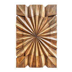 A set of wooden decor panels, arranged to create a stunning focal point on the wall. full length isolate on transparent background