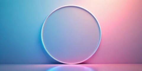 Obraz premium Oval Frame in a Pastel Room with Glowing Walls