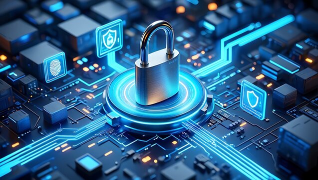 Digital Security Shield Protecting Information Technology Networks Systems