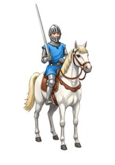 Knight on Horseback Illustration - Medieval Warrior, Armor, Sword