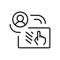An icon that representing accessing a security system through biometrics and touch recognition. a modern, clean aesthetic.