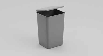 Gray Trash Can Vector Icon for Delete Actions and File Management