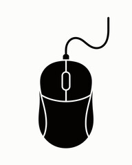 computer, mouse, illustration, line art, graphic, device, technology, pointer, click, corded, icon, mouse design, digital, web, hardware, PC, navigation, cursor, modern, technology tool, input device,