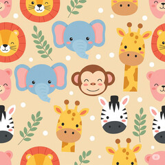 Obraz premium seamless pattern with funny animals