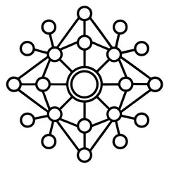 Neural Network Icon &ndash; Minimalist Line Art Vector Design for AI & Technology Projects