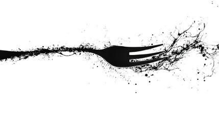 Vector illustration of black spoons set isolated on white background