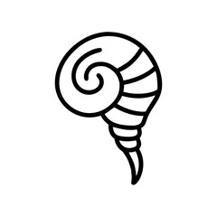 Spiral Shell Fossil SVG - Single Stroke Vector Illustration