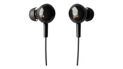Quality earbuds in a minimalist black design suitable for music and calls