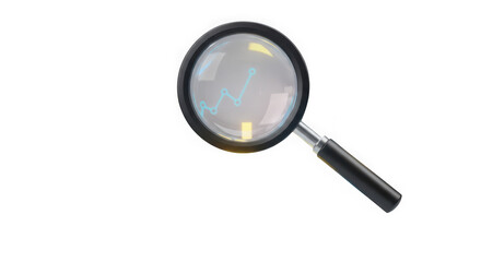 Ai generated image of magnifying glass with a black handle isolated on transparent background