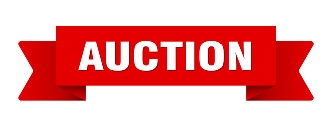 auction ribbon isolated on transparent background. auction ribbon