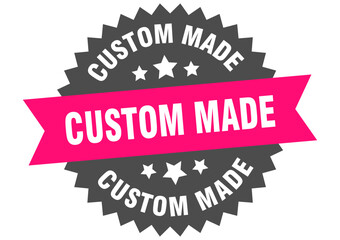 custom made. custom made round pink label isolated on transparent background