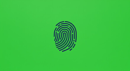Fingerprint Biometric Icon on Green Background - Digital Identity & Security Concept