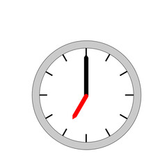 シンプルなアナログ時計（ 7時・19時）