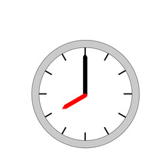 シンプルなアナログ時計（ 8時・20時）