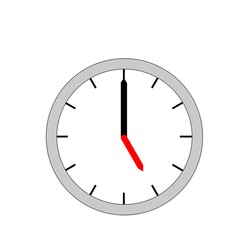 シンプルなアナログ時計（ 7時・19時）