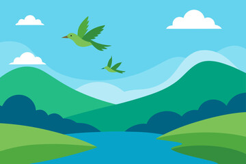 Fototapeta premium landscape with mountains