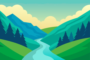 landscape with mountains