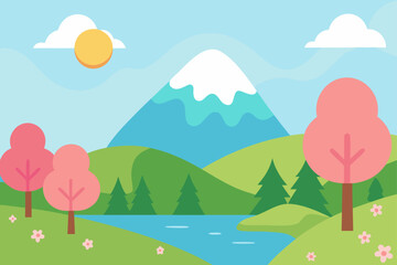 Fototapeta premium landscape with trees
