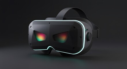 Sleek VR Headset with Luminous Display Representing Virtual Reality, Gaming, and Immersive Tech