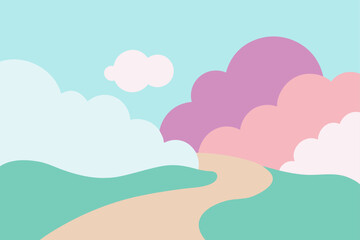 Obraz premium vector illustration of a beach