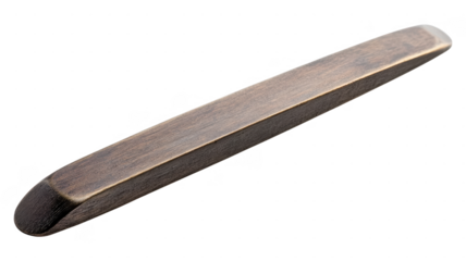 Unique wooden tool displayed against an transparent background with subtle textures and tones