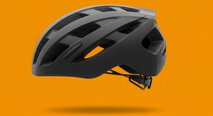 Streamlined Bicycle Helmet Design Safety Gear for Cyclists and Sports Enthusiasts with High Visibility Orange Color