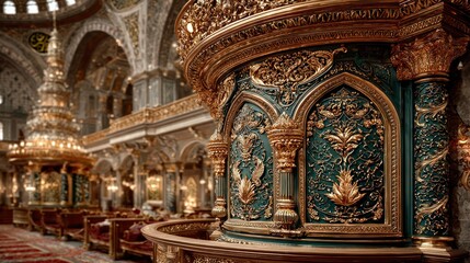 Obraz premium Ornate pulpit in grand mosque