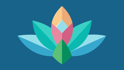 Obraz premium Abstract Teal Pink Orange Green Flower Vector Illustration