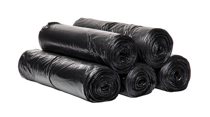 Rolled Black Garbage Bags Waste Disposal Cleaning Supplies