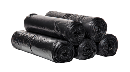 Rolled Black Garbage Bags Waste Disposal Cleaning Supplies
