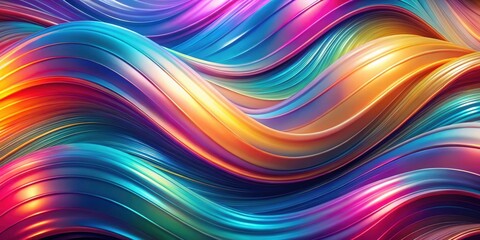 Fototapeta premium Abstract Colorful Swirling Waves A Vibrant Display of Fluid, Dynamic Forms and Smooth, Shiny Textures in a Kaleidoscopic Design