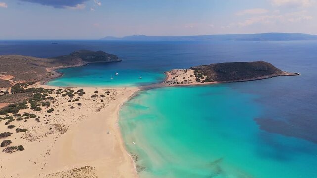 Greece Peloponnese Elafonisos Island Simos Beach Drone Footage