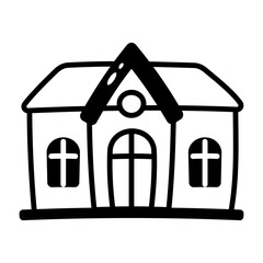 A hand drawn style icon showing house
