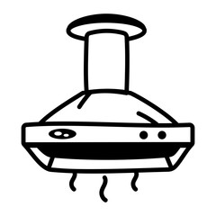 A sketchy style icon showing kitchen hood

