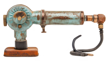 Rusty vintage tool showcases intricate details of an industrial design