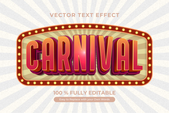 Carnival Style Vector Text Effect eye catching titles and