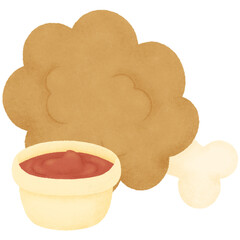 Fried chicken with ketchup