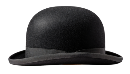 Dark gray bowler hat, flat top