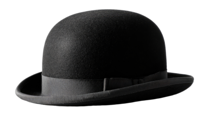 Dark gray bowler hat, simple style