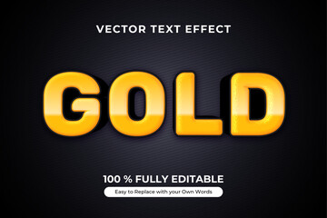 Gold Text Effect with Editable Vector Graphic, designed with a glossy finish and 3D style