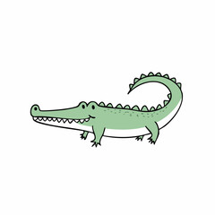 Obraz premium drawn crocodile icon. Mark point icon design collection for animal design element